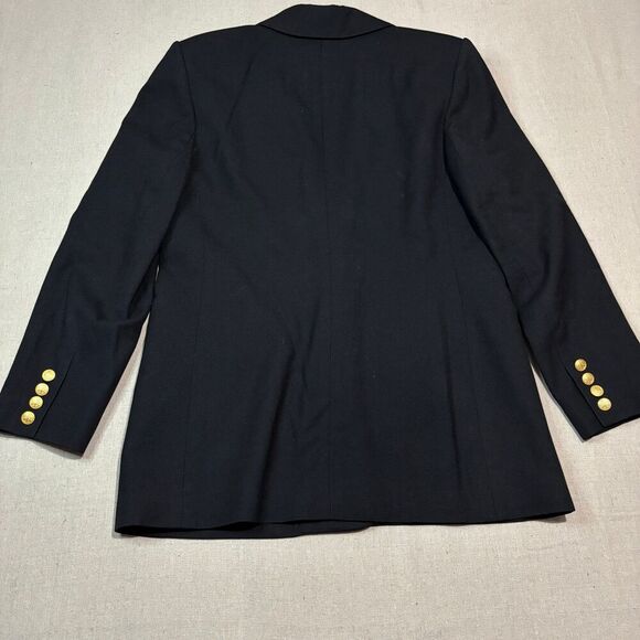 Talbots Blazer Women’s Size 8 Navy Blue Wool Gold Button Academia Vintage USA Se - Picture 2 of 5